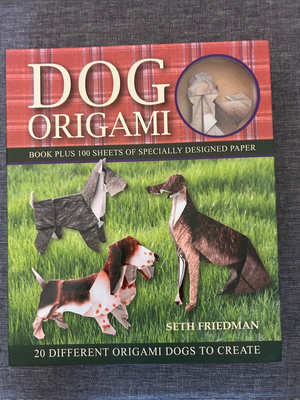 Dog Origami Book - Red and Green Cover
